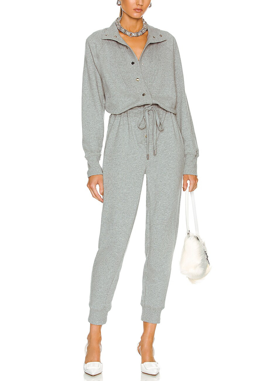 Veronica Beard Cozy Gray Finn Jumpsuit Size S